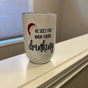 Handmade Christmas wine tumbler